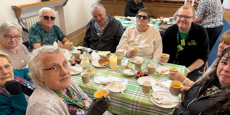 People round a table