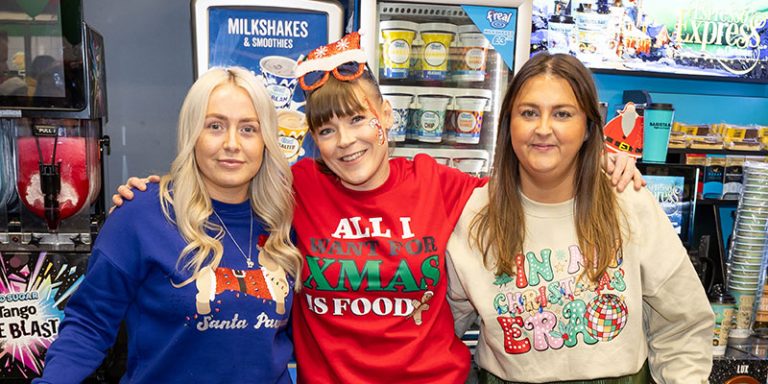 Spar colleagues in Christmas jumpers